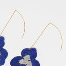 [EARRINGS] TINT PANSY DOUBLE ULTRAMARINE BLUE | KYOTO YUZEN DYEING | MORPHOSPHERE