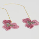 [EARRINGS] TINT PANSY DOUBLE CHERRY BLOSSOMS (S) PINK | KYOTO YUZEN DYEING | MORPHOSPHERE