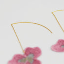 [EARRINGS] TINT PANSY DOUBLE CHERRY BLOSSOMS (S) PINK | KYOTO YUZEN DYEING | MORPHOSPHERE