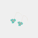 [EARRINGS] TINT PANSY DOUBLE CHERRY BLOSSOMS (S) MINT GREEN | KYOTO YUZEN DYEING | MORPHOSPHERE