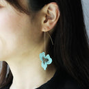 [EARRINGS] TINT PANSY DOUBLE CHERRY BLOSSOMS (S) MINT GREEN | KYOTO YUZEN DYEING | MORPHOSPHERE