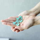 [EARRINGS] TINT PANSY DOUBLE CHERRY BLOSSOMS (S) MINT GREEN | KYOTO YUZEN DYEING | MORPHOSPHERE