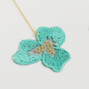 [EARRINGS] TINT PANSY DOUBLE CHERRY BLOSSOMS (S) MINT GREEN | KYOTO YUZEN DYEING | MORPHOSPHERE