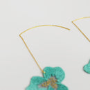 [EARRINGS] TINT PANSY DOUBLE CHERRY BLOSSOMS (S) MINT GREEN | KYOTO YUZEN DYEING | MORPHOSPHERE