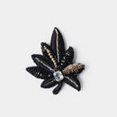 [BROOCH] TINT LEAF THREE BLACK | KYOTO YUZEN DYEING | MORPHOSPHERE