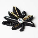 [BROOCH] TINT LEAF THREE BLACK | KYOTO YUZEN DYEING | MORPHOSPHERE