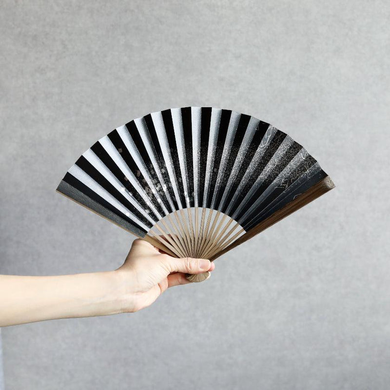 [HAND FAN] HAKUZU MILKY WAY BLACK 7 SUN | KYOTO FOLDING FANS| YASUTO YONEHARA