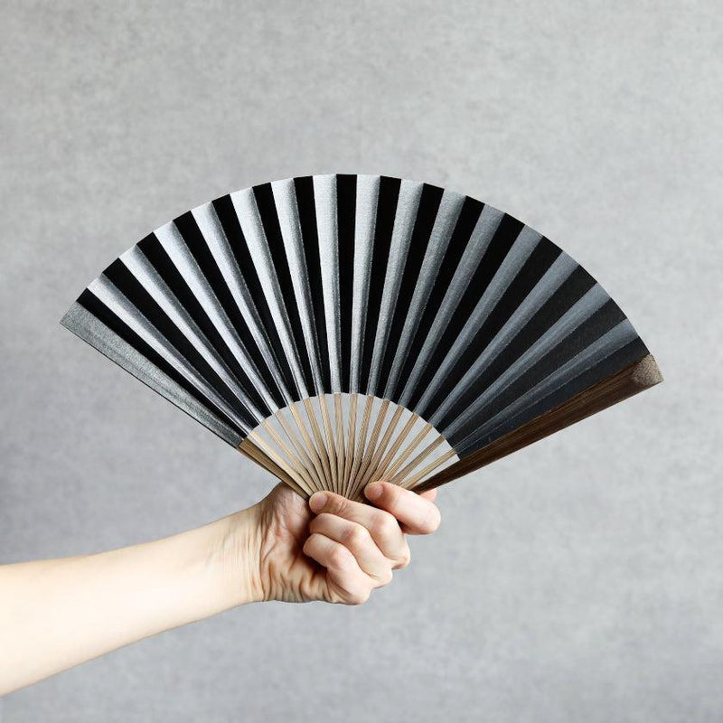 [HAND FAN] HAKUZU MILKY WAY BLACK 7 SUN | KYOTO FOLDING FANS| YASUTO YONEHARA