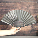 [HAND FAN] HAKUZU SPIRIT BLACK BAMBOO 7 SUN | KYOTO FOLDING FANS| YASUTO YONEHARA