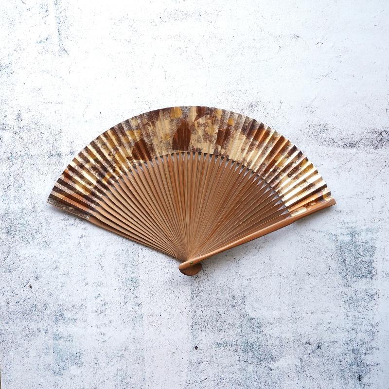 [HAND FAN] HAKUSAI HAKUIRO BROWN 7 SUN | KYOTO FOLDING FANS| YASUTO YONEHARA