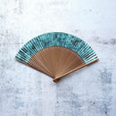 [HAND FAN] HAKUSAI HAKUIRO BLUE 7 SUN | KYOTO FOLDING FANS| YASUTO YONEHARA