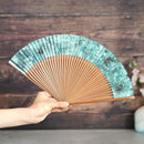 [HAND FAN] HAKUSAI HAKUIRO BLUE 7 SUN | KYOTO FOLDING FANS| YASUTO YONEHARA