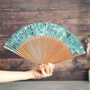 [HAND FAN] HAKUSAI HAKUIRO BLUE 7 SUN | KYOTO FOLDING FANS| YASUTO YONEHARA