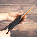 [HAND FAN BAG] FAN POUCH COTTON BLACK FOR 7 SUN (8.27 in.) | KYOTO FOLDING FANS | YASUTO YONEHARA , DEDICATED