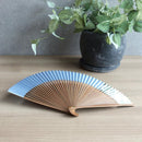 [HAND FAN] HAKUSAI BLUE (SHORT FABRIC) 6.5 SUN | KYOTO FOLDING FANS| YASUTO YONEHARA