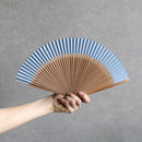 [HAND FAN] HAKUSAI BLUE (SHORT FABRIC) 6.5 SUN | KYOTO FOLDING FANS| YASUTO YONEHARA