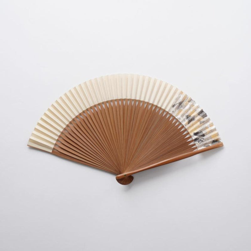 [HAND FAN] HAKUSAI BEIGE (SHORT FABRIC) 6.5 SUN | KYOTO FOLDING FANS| YASUTO YONEHARA