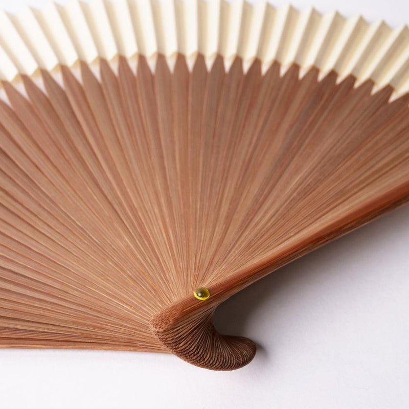 [HAND FAN] HAKUSAI BEIGE (SHORT FABRIC) 6.5 SUN | KYOTO FOLDING FANS| YASUTO YONEHARA