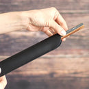 [HAND FAN BAG] FAN POUCH COWHIDE BLACK FOR 7 SUN (8.27 in.) | KYOTO FOLDING FANS | YASUTO YONEHARA , DEDICATED