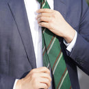 [NECKTIE] KUSKA TWO-LINE REGIMENTAL TIE (GREEN) | HAND WOVEN
