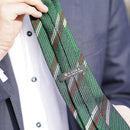 [NECKTIE] KUSKA TWO-LINE REGIMENTAL TIE (GREEN) | HAND WOVEN