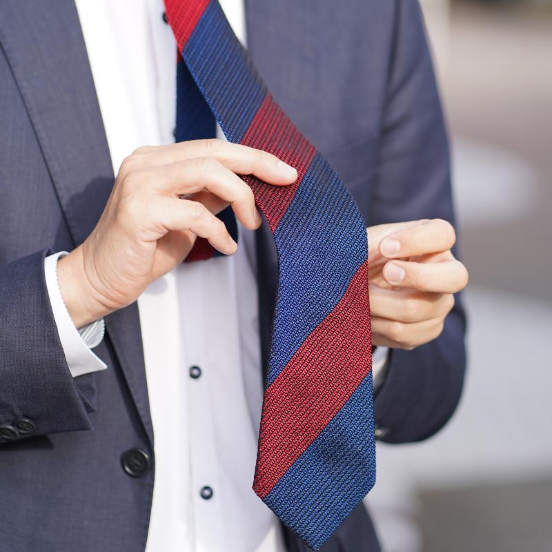 [內蒂]庫斯卡軍團領帶 （海軍 x 紅色） |手工編織