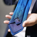 [NECKTIE] TANGO JACQUARD TIE (TANGO BLUE) | KUSKA | HAND WOVEN