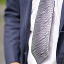 [NECKTIE] TANGO JACQUARD TIE (WHITE GRAY) | KUSKA | HAND WOVEN