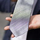[NECKTIE] TANGO JACQUARD TIE (WHITE GRAY) | KUSKA | HAND WOVEN
