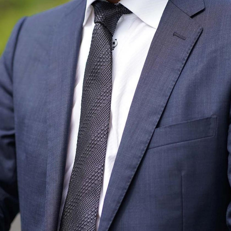 [領帶]探戈提花領帶（木炭灰色）|庫斯卡|手工編織