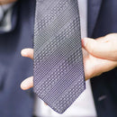[NECKTIE] TANGO JACQUARD TIE (CHARCOAL GRAY) | KUSKA | HAND WOVEN