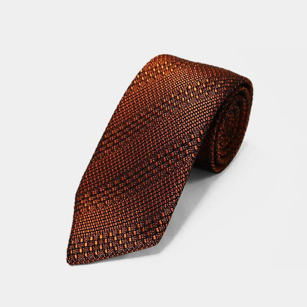 [領帶]探戈提花領帶（橙色）|庫斯卡|手工編織