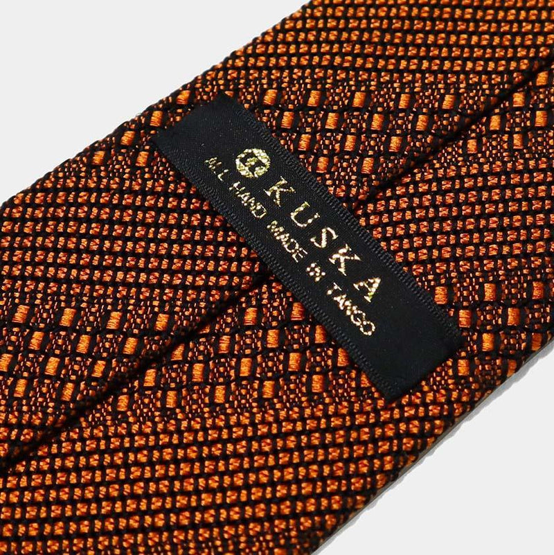 [領帶]探戈提花領帶（橙色）|庫斯卡|手工編織