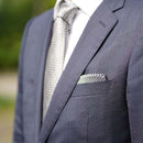 [CHIEF] GARZA POCKET SQUARE (WHITE GRAY) | KUSKA | HAND WOVEN