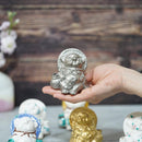 [RACCOON FIGURINE] TANUTANU (SILVER) FEMALE | SHIGARAKI WARE