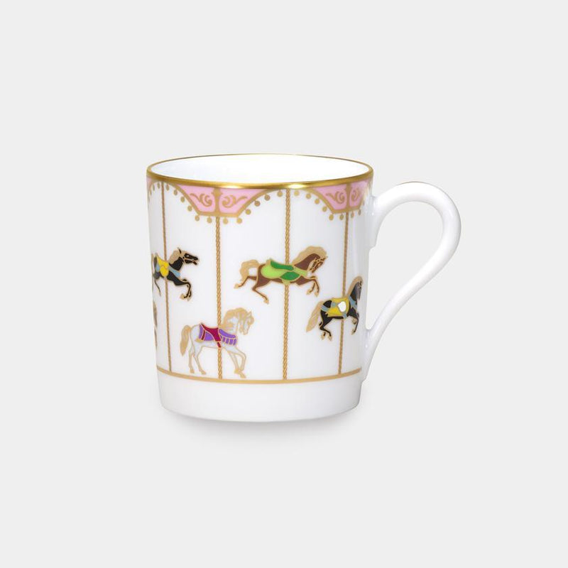 [MUG (CUP)] OKURA ART CHINA MERRY-GO-ROUND MUG(PINK) | CERAMICS