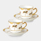[แก้ว (ถ้วย)] Okura Art China Merry-go-round ถ้วยกาแฟและชุดจานรอง (2 ชิ้นแต่ละชิ้น) | เซรามิก