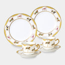 [MUG (CUP)] OKURA ART CHINA MERRY-GO-ROUND COFFEE CUP & SAUCER, PLATE SET(2 PIECES EACH) | CERAMICS
