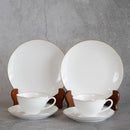 [MUG (CUP)] OKURA ART CHINA GOLD LINE CUP & SAUCER, DESSERT PLATE SET(2 PIECES EACH) | CERAMICS