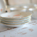 [JAPANESE TEA CUP] OKURA ART CHINA FLOWER BALL JAPANESE TEA CUP, FLOWER SHAPED SMALL PLATE(5 PIECES EACH) | CERAMICS