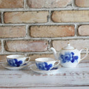 [MUG (CUP)] OKURA ART CHINA BLUE ROSE CUP & SAUCER(2 PIECES EACH), TEA POT | CERAMICS