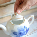 [MUG (CUP)] OKURA ART CHINA BLUE ROSE CUP & SAUCER(2 PIECES EACH), TEA POT | CERAMICS