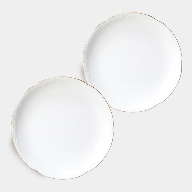 [SMALL DISH (PLATE)] OKURA ART CHINA GOLD LINE SMALL PLATE(5.9IN.) (2-PIECE SET) | CERAMICS