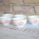 [MUG (CUP)] OKURA ART CHINA FLOWER BALL JAPANESE TEA CUP (5-PIECE SET) | CERAMICS