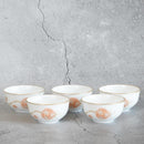 [MUG (CUP)] OKURA ART CHINA FLOWER BALL JAPANESE TEA CUP (5-PIECE SET) | CERAMICS