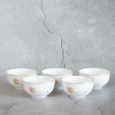 [MUG (CUP)] OKURA ART CHINA FLOWER BALL JAPANESE TEA CUP (5-PIECE SET) | CERAMICS