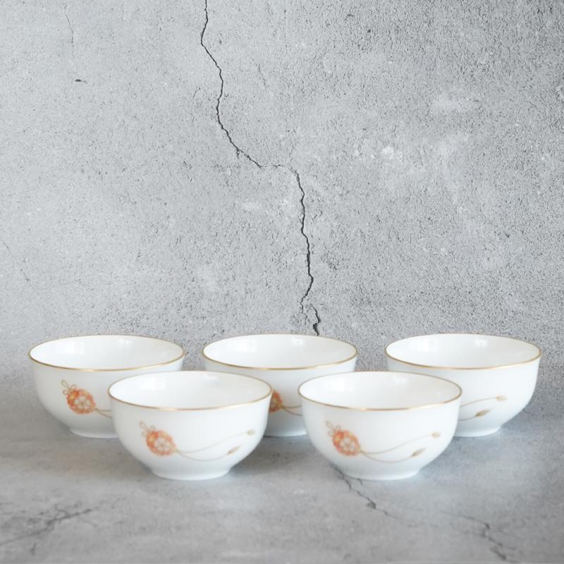 [杯子（杯）] Okura藝術中國花球日本茶杯（5件套）|陶瓷