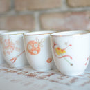 [JAPANESE TEA CUP] OKURA ART CHINA FOUR SEASONS JAPANESE TEA CUP (4-PIECE SET) | CERAMICS