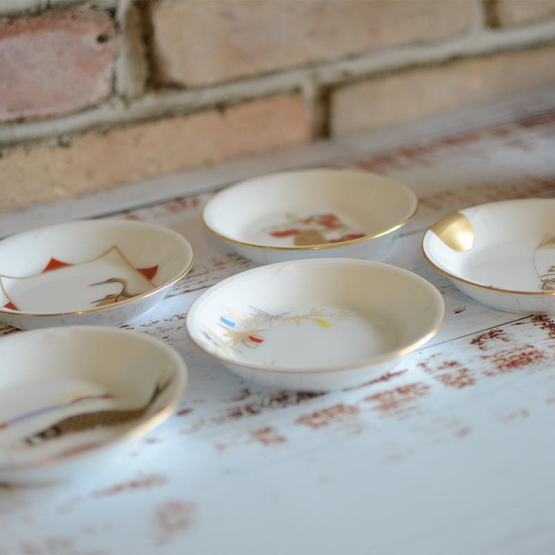 [SMALL DISH (PLATE)] OKURA ART CHINA JAPANESE TRADITIONAL SEASON FESTIVAL SMALL PLATE (5-PIECE SET) | CERAMICS