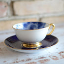[MUG (CUP)] OKURA ART CHINA 100TH ANNIVERSARY BLUE ROSE CUP & SAUCER | CERAMICS